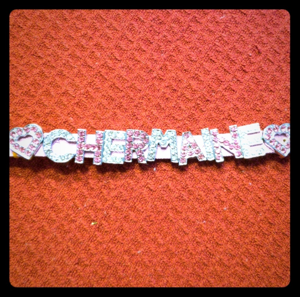 Chermaine sparkly name bracelet.